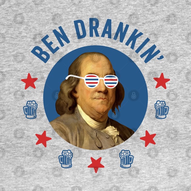 Ben Drankin': Retro Ben Franklin with Patriotic 4th of July Sunglasses by TwistedCharm